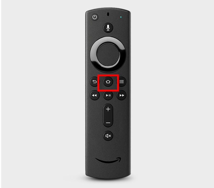 1.Fire TV Stickのリモコンで、家マークのボタンを押します